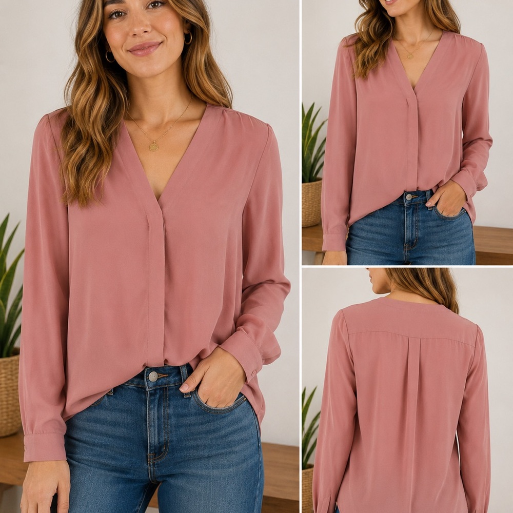 Forever 21 Dusty Rose Surplice Blouse
